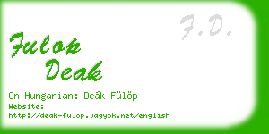 fulop deak business card
